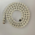 HQ GEMS 20 Inch 5mm Diamond 925 Sterling Silver Hip Hop Iced Out Moissanite Diamond Tennis Chain Necklace