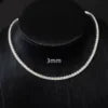 Popular Platinum 14K Gold Plated Lab-grown Diamond 3mm Brilliant-cut Tennis Necklace Hip Style Design-Environmental Friendly