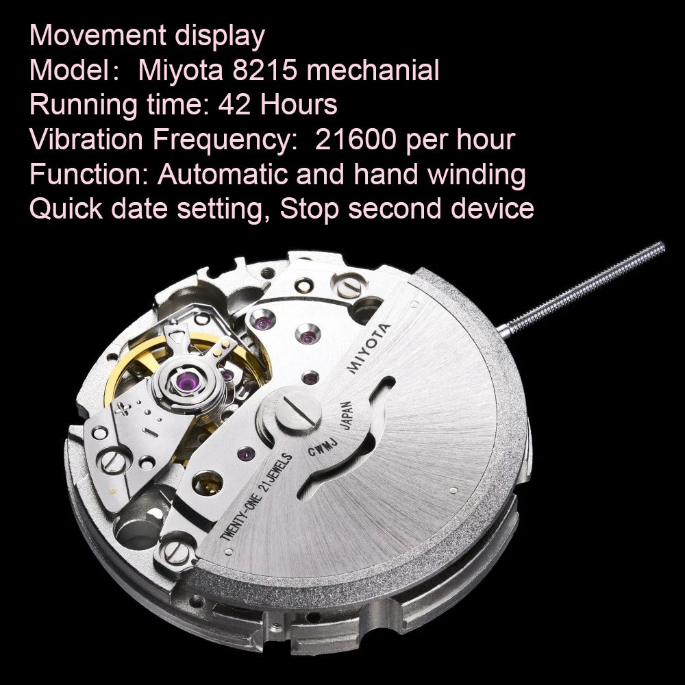 VVS Moissanite Diamond Gold Color Bezel Mechanical Watch Japanese Miyota Automatic Movement Genuine Leather Straps Luxury Watch