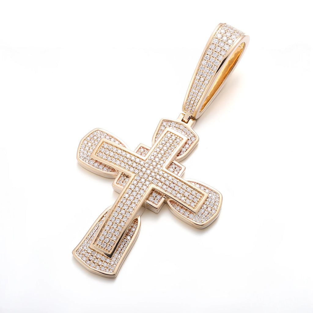 High Quality Customization Cross Pendant 925 Sterling Sliver Moissanite Pendant Hip Hop Styles Pendant Custom Necklace for Man