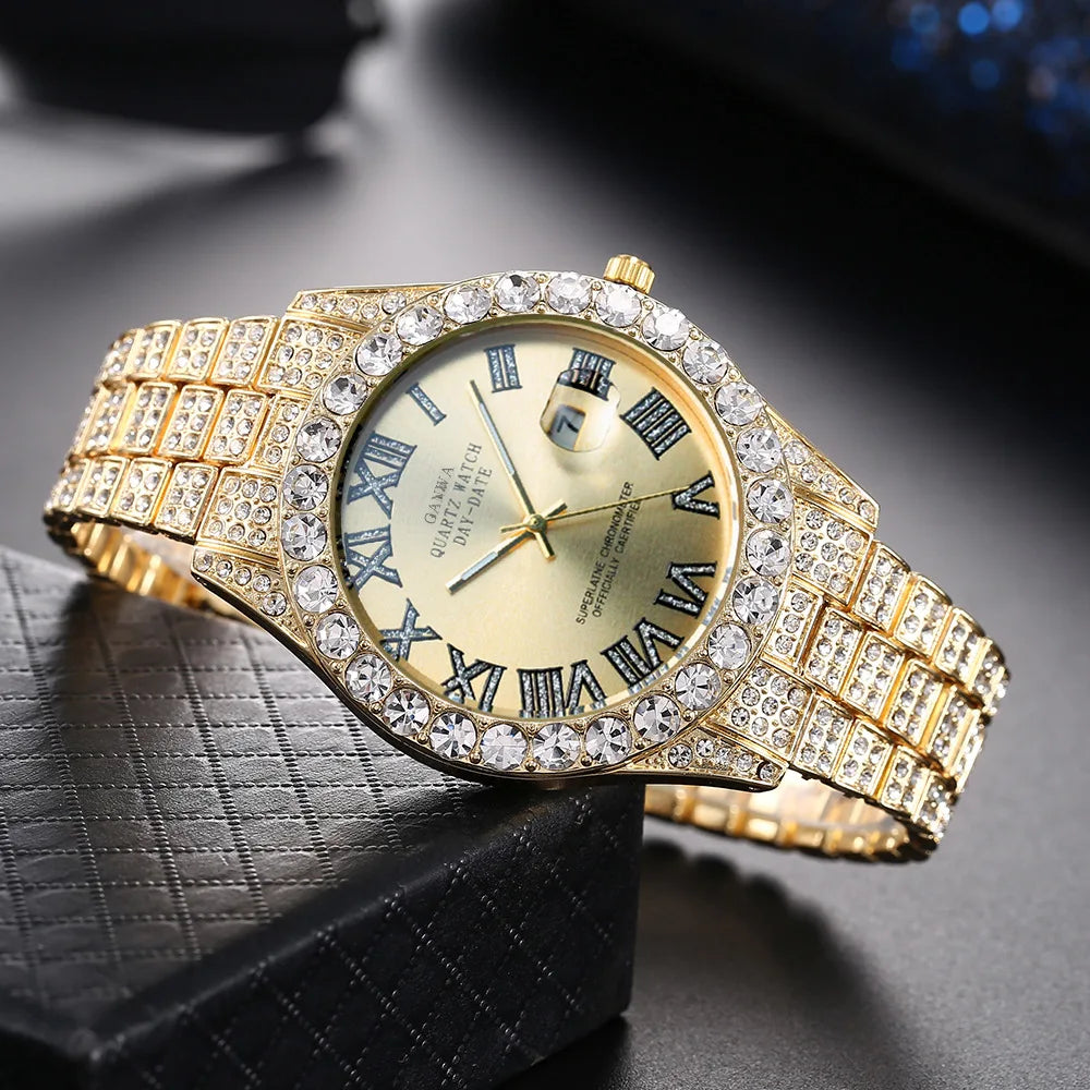 Wholesale Diamond Luxury Watch  Quartz Watches Withwatch Moissanite for Men   Sky Star Alloy case Buckle Clasp