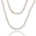 Wholesale 5A Heart Shaped Iced Out Bling Pink White CZ Tennis Chain Necklace for Women Girlfriend Valentine's Fashion Jewelry