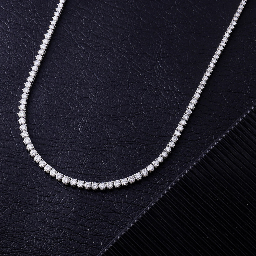 Provence custom 10K/14K gold gradient tennis necklaces round cut lab diamond necklaces luxury gifts wedding anniversary party