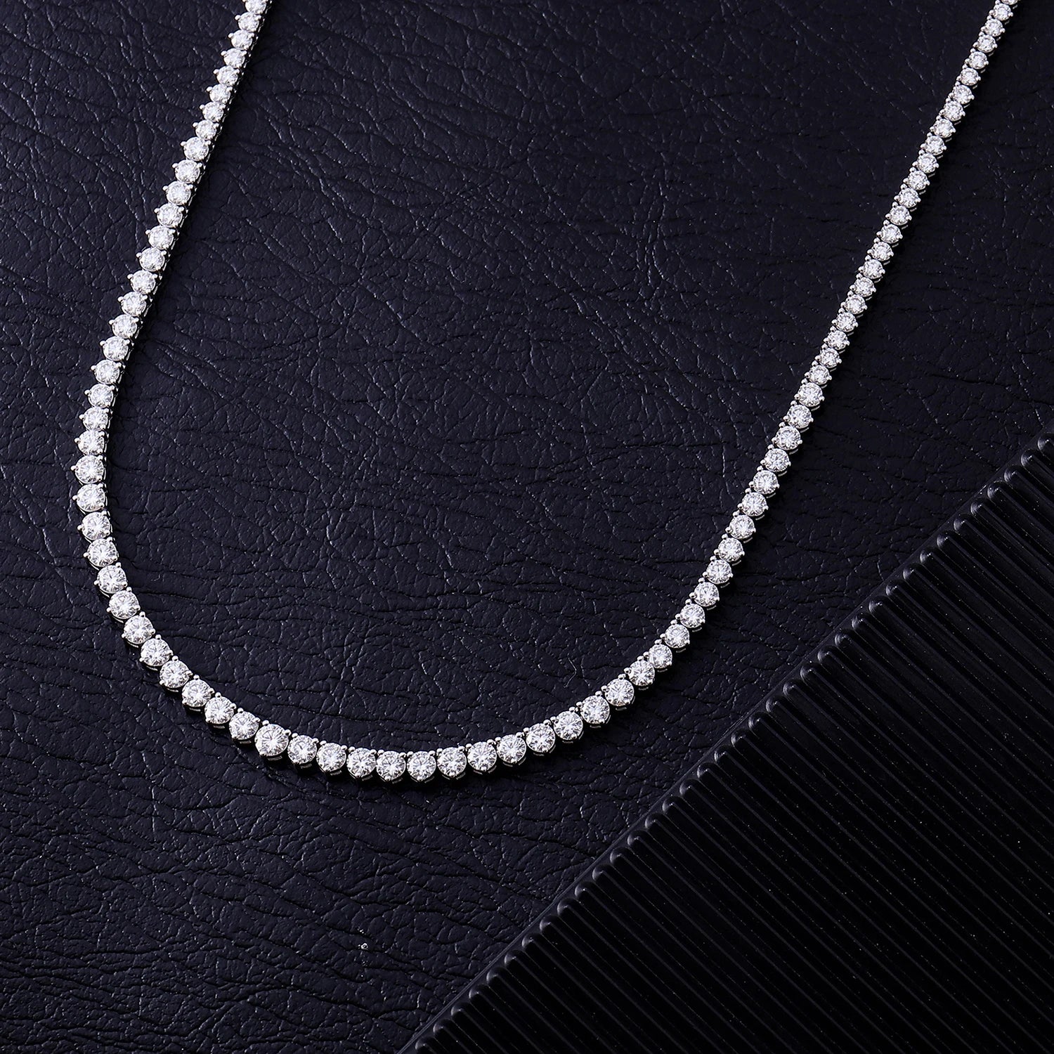 Provence custom 10K/14K gold gradient tennis necklaces round cut lab diamond necklaces luxury gifts wedding anniversary party
