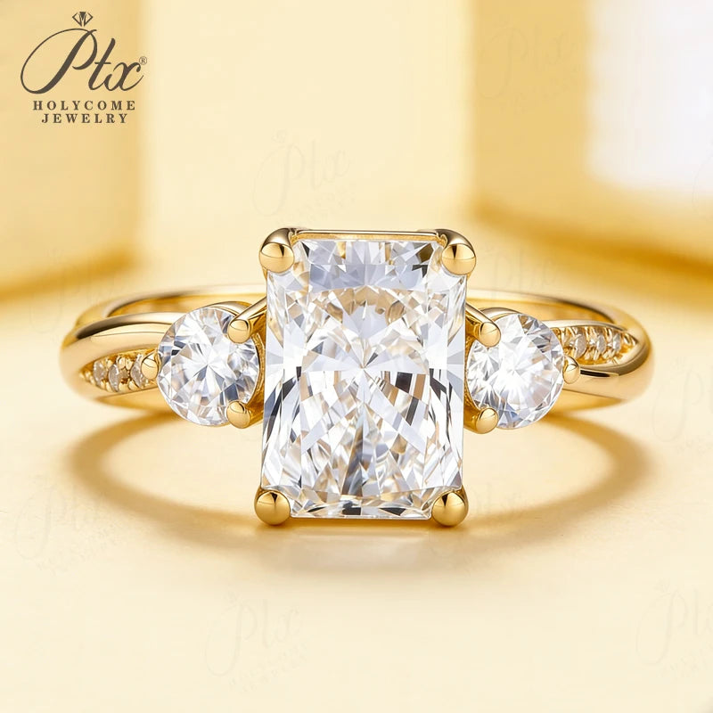 Lab Grown Diamond Ring 1ct/2ct/3ct D Color Round/Oval/Cushion/Radiant 10k14k18k Gold Women Engagement Wedding Band
