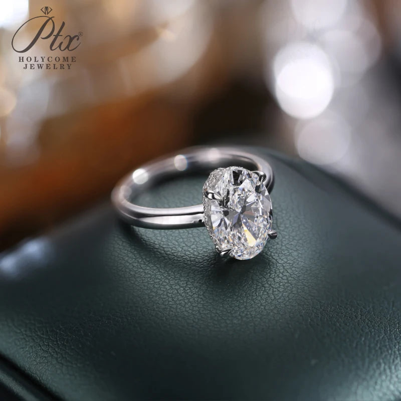 Lab Grown Diamond Ring 1ct/2ct/3ct D Color Round/Oval/Cushion/Radiant 10k14k18k Gold Women Engagement Wedding Band