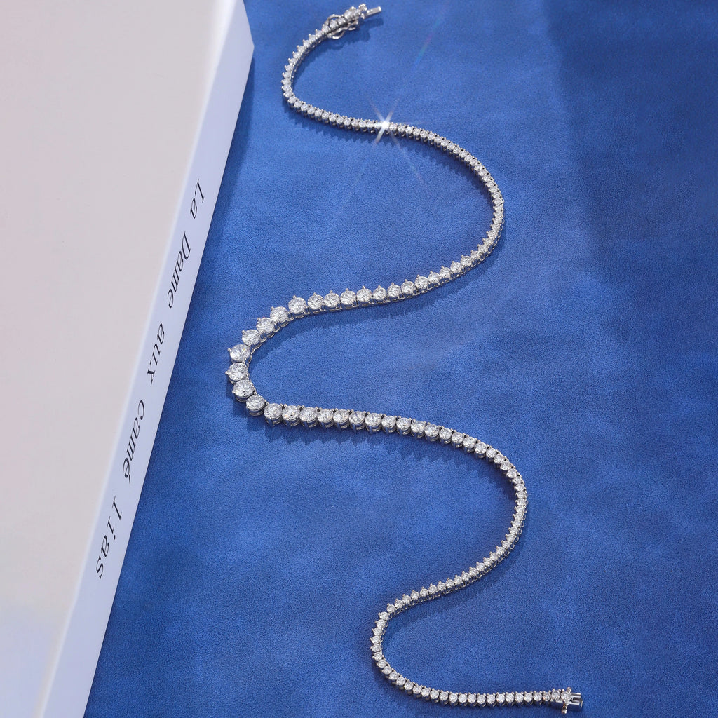 Provence Luxury Graduated Tennis Necklace KGold DEF/VS Lab Diamonds Wedding Necklace Evening dress Jewelry Tennis Custom