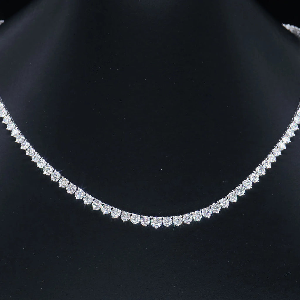 Provence custom 10K/14K gold gradient tennis necklaces round cut lab diamond necklaces luxury gifts wedding anniversary party