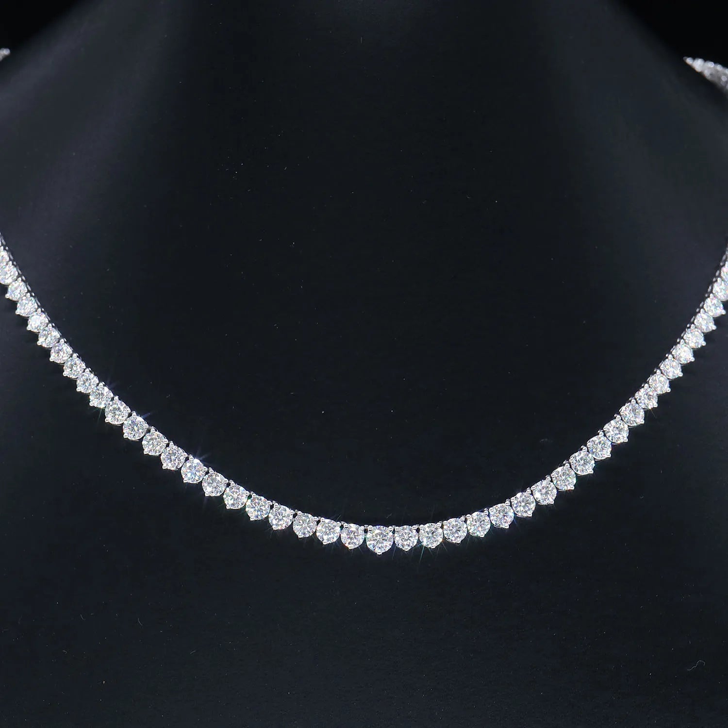 Provence custom 10K/14K gold gradient tennis necklaces round cut lab diamond necklaces luxury gifts wedding anniversary party