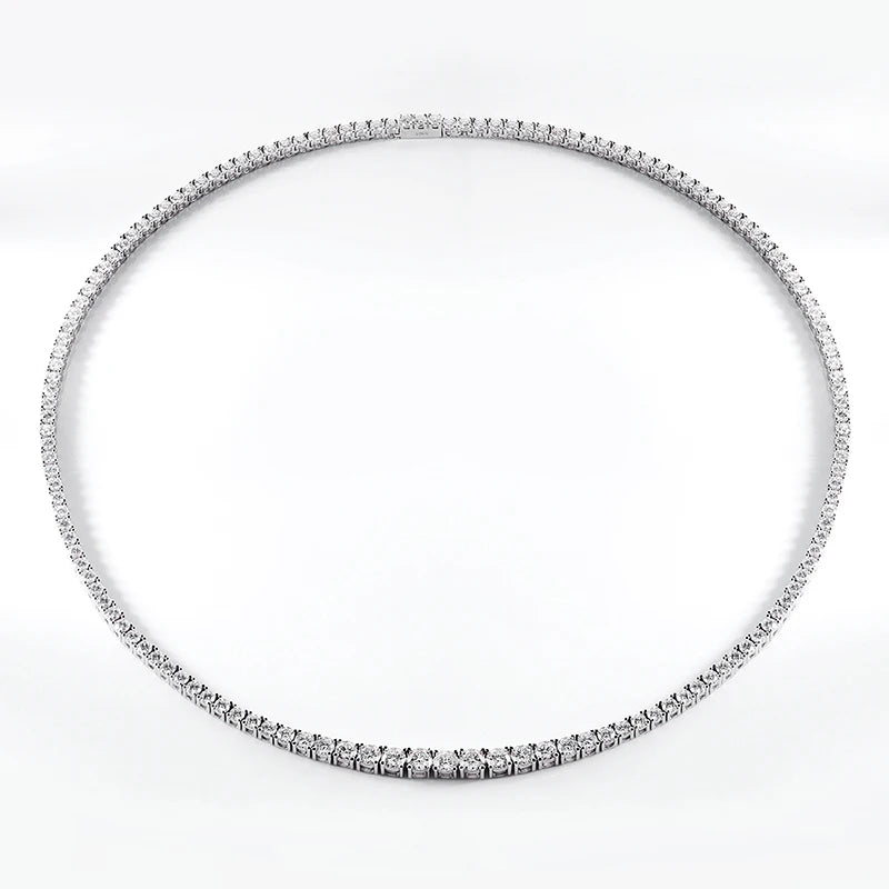 BXINY Luxury Gradient Full Moissanite Tennis Necklaces S925 Silver GRA Certified Diamond for Women Romantic Bridal Gifts Jewelry