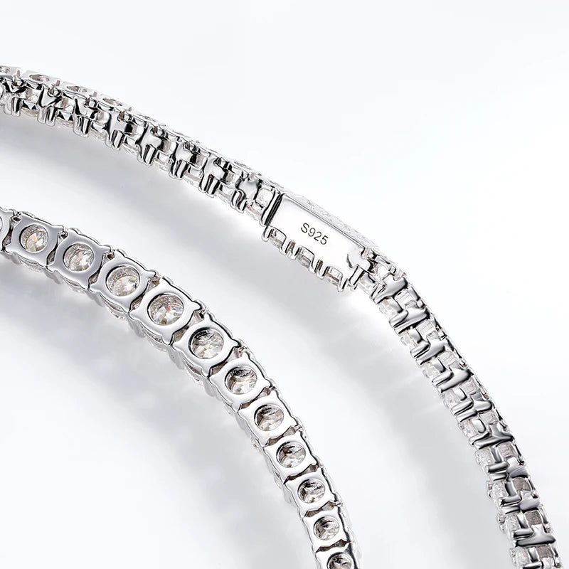 BXINY Luxury Gradient Full Moissanite Tennis Necklaces S925 Silver GRA Certified Diamond for Women Romantic Bridal Gifts Jewelry