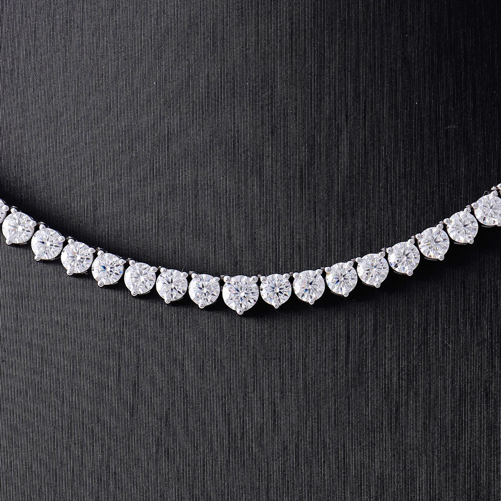 Provence custom 10K/14K gold gradient tennis necklaces round cut lab diamond necklaces luxury gifts wedding anniversary party