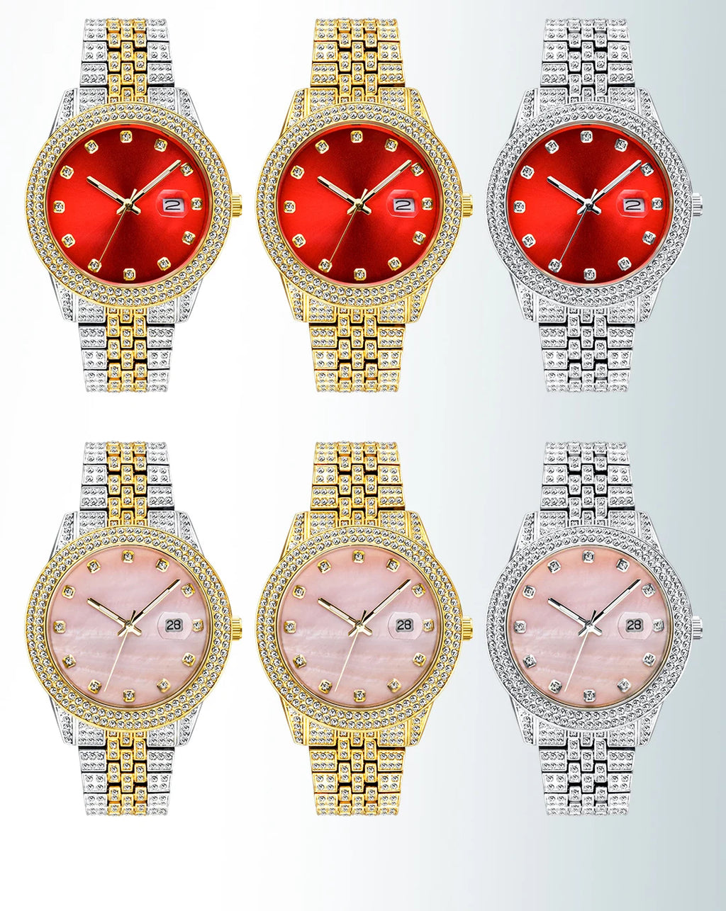 Green Women Watch Elegant Fashion Retro Style Color Ladies Quartz Watches Diamond Band Calendar Waterproof Wristwatch Female