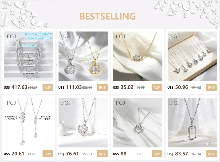925 Sterling Silver Moissanite Cuban Chain White & Yellow Gold Plated Full Chain Sparkle Fine Necklace For Wedding Gifts