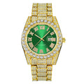 Original Men Brand 3582 Luxury Golden Watches Hip Hop Full Diamond Date Gifts Quartz Wristwatch Montres de Marque de Luxe 2024