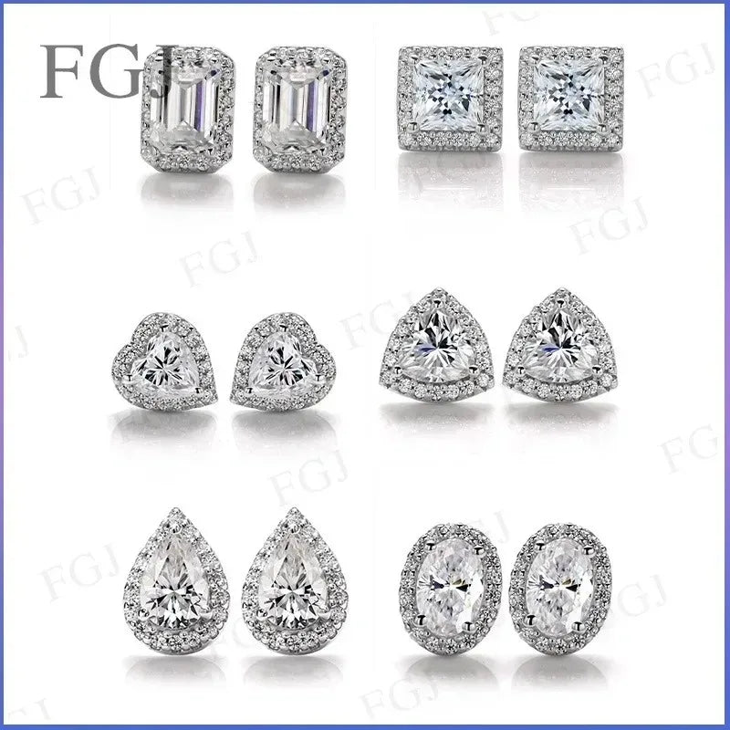 925 Sterling Silver Moissanite Cuban Chain White & Yellow Gold Plated Full Chain Sparkle Fine Necklace For Wedding Gifts