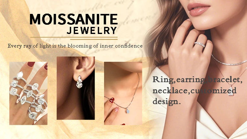 925 Silver V Shape Moissanite Necklace 3 Prongs VVS1 Moissanite Graduated Tennis Chain for Women Wedding Party Christmas Gift