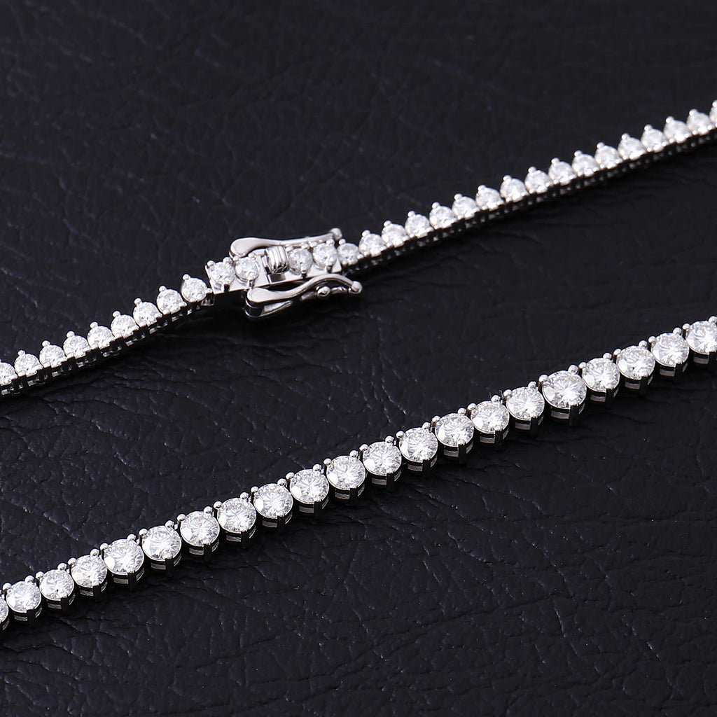 Provence custom 10K/14K gold gradient tennis necklaces round cut lab diamond necklaces luxury gifts wedding anniversary party