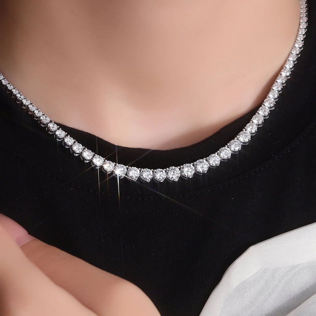 Provence Luxury Graduated Tennis Necklace KGold DEF/VS Lab Diamonds Wedding Necklace Evening dress Jewelry Tennis Custom